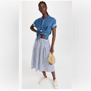 NWT Alex Mill June Pull-on Skirt Multi-stripe size XL